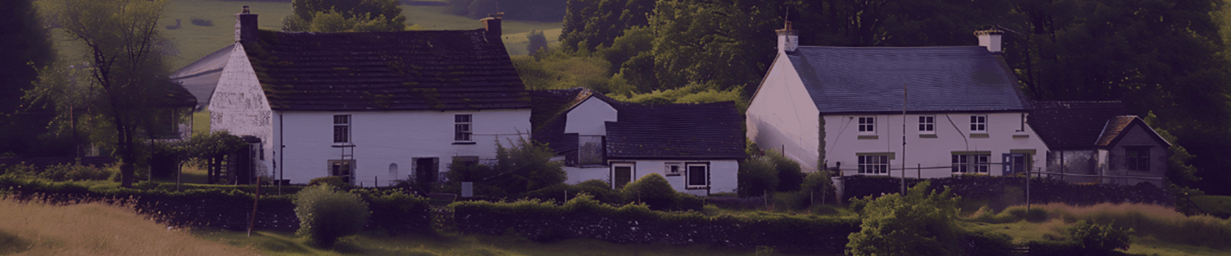 AI generated image of rural farmhouses