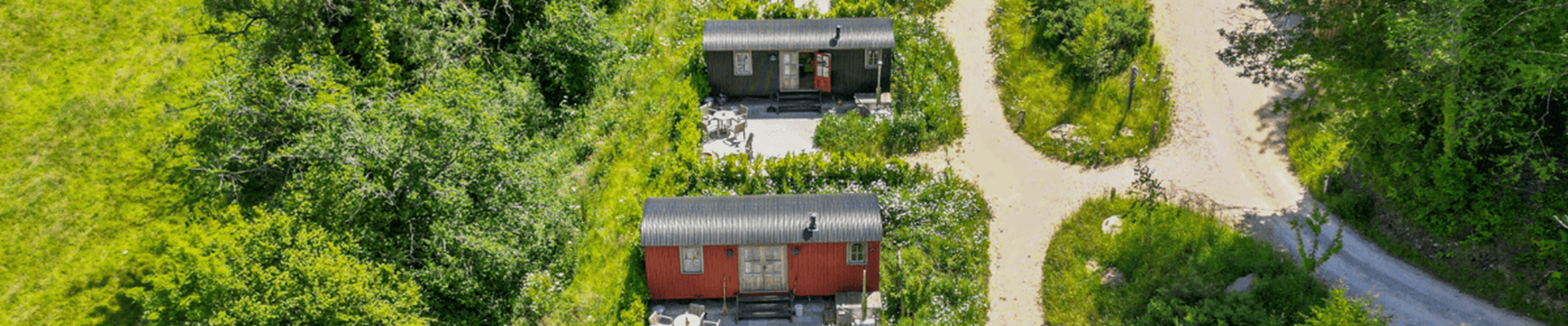 Glamping area on farm